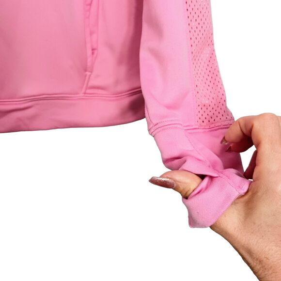 Under Armour PINK Top Size SP COWL NECK Mesh Long Sleeve Loose Coupe Barbiecore - Picture 4 of 10